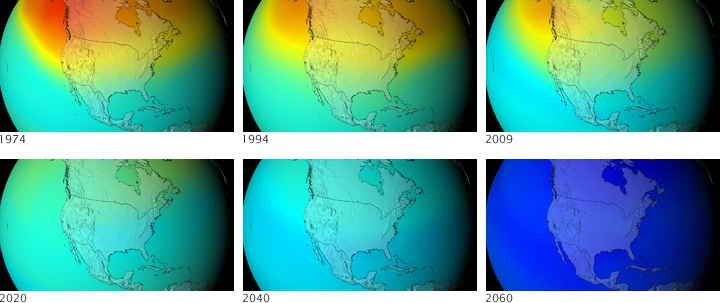 Прогноз изменения толщины озонового слоя